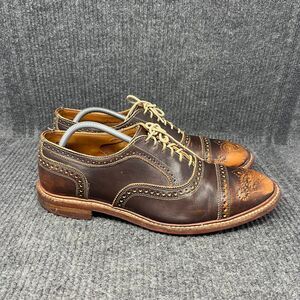 Allen Edmonds Strandmok Wingtip Oxford Dress Shoes Brown Leather 12 D Dainite